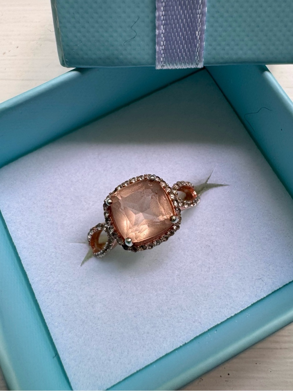 14k Rose Gold Morganite Ring - size 7